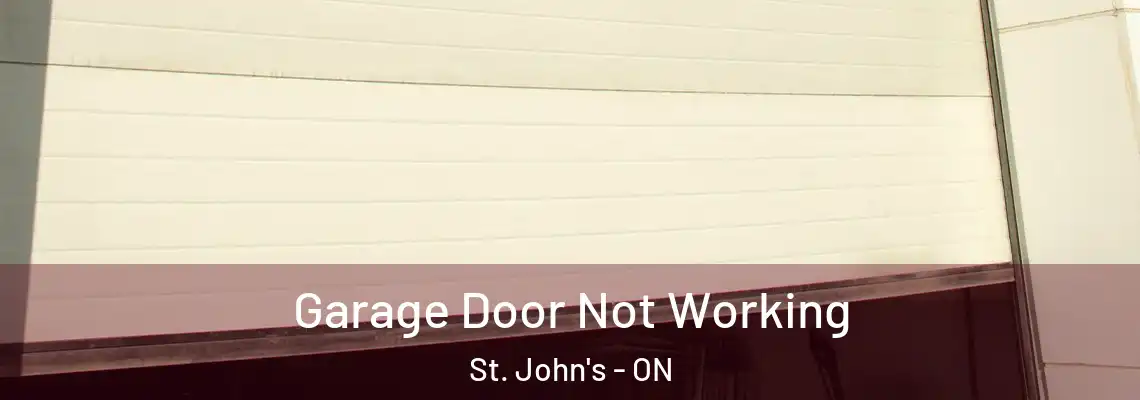 Garage Door Not Working St. John's - ON