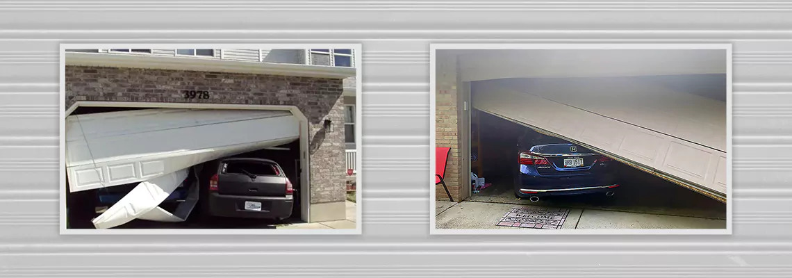 Repair Commercial Garage Door Got Hit By A Car in Georgetown, Ontario